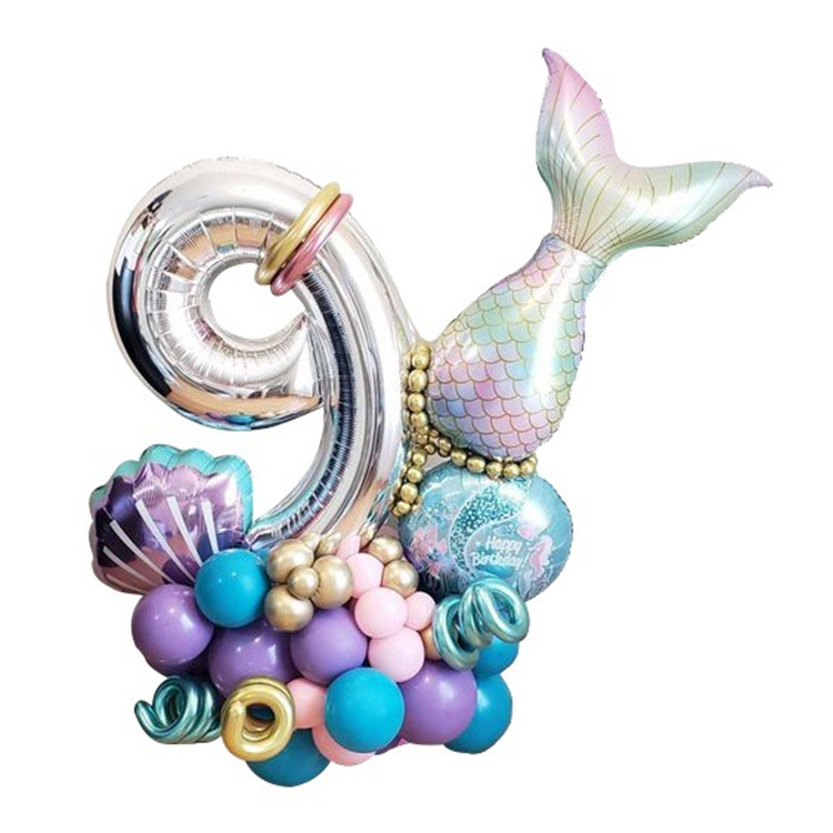 32 Inch Number Mermaid Balon Set