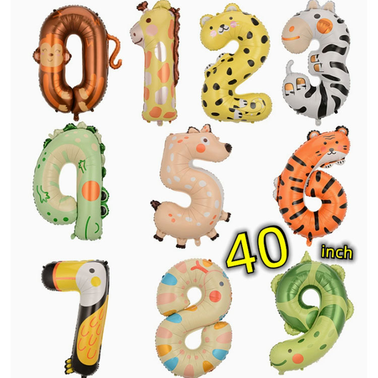 Balon Foil Nomer Kewan 40 Inch