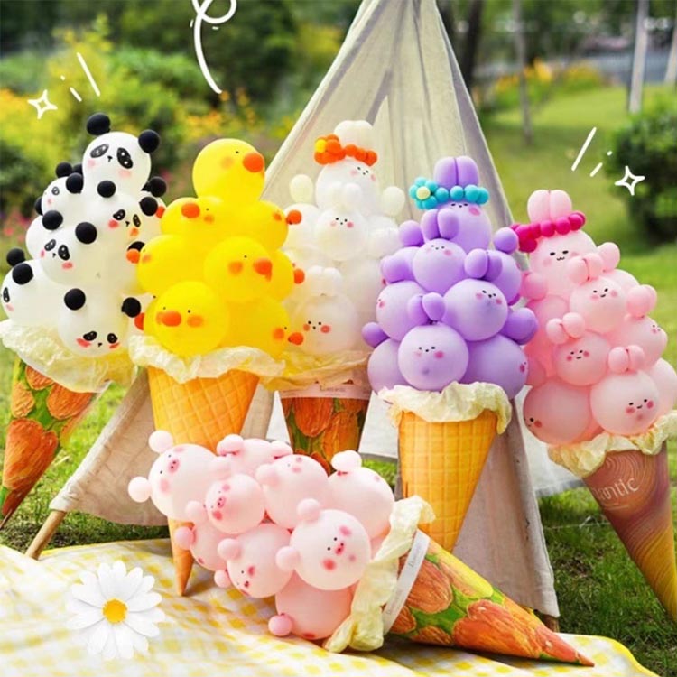 Es Krim Cone Balon Bahan DIY Kombinasi