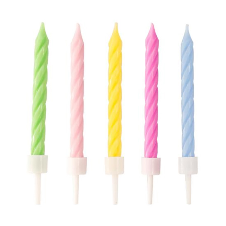 Lilin Ulang Tahun Spiral Warna Macaron