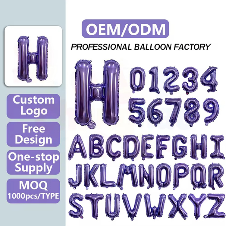 Balon Foil Nomer Huruf Ungu